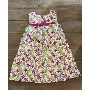 Little Bitty White Floral Sundress Girls 4T Spring Bow Whimsical‎ Cottagecore